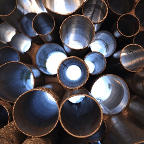 stack of metal pipes